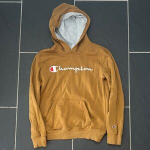 Champion Pullover Hoodie in Caramel with Gray Lining